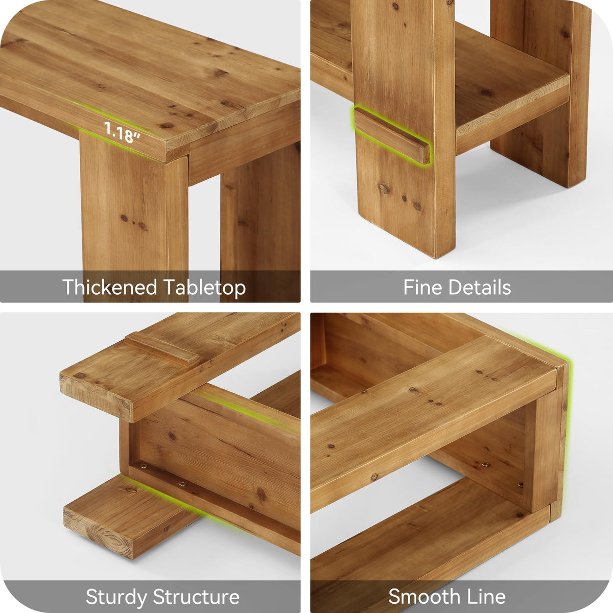 71" Solid Wood Console Table with Storage A45044