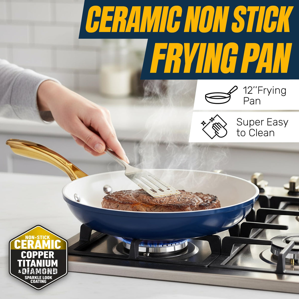 12 Pc Titanium Ceramic Nonstick Cookware Set B563644