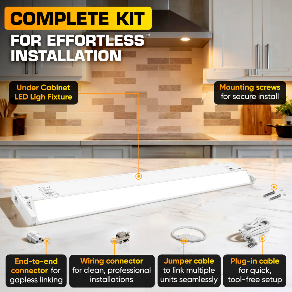 LED Under Cabinet Lighting 24 Inch White E343