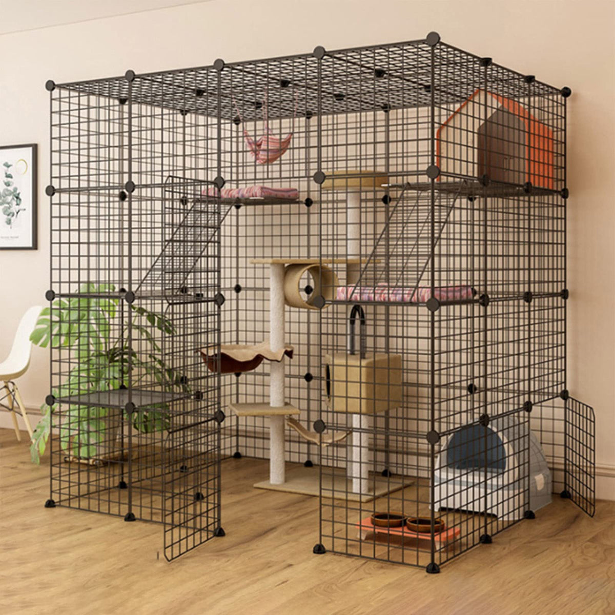 Metal Wire Small Animal Cage 147 * 147 * 146cm A857