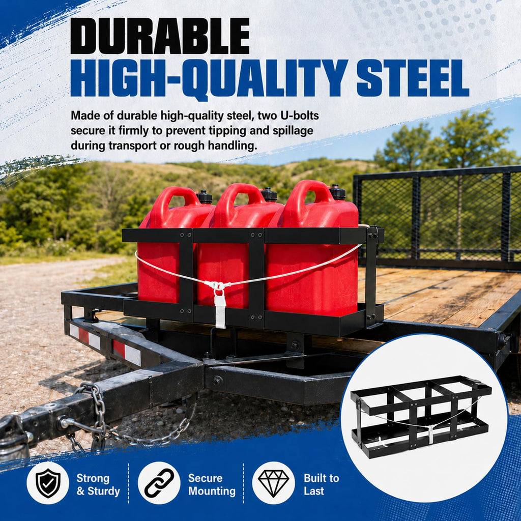 Stainless Steel Gas Can Holder for Three 5 Gallon Fuel Containers P259467
