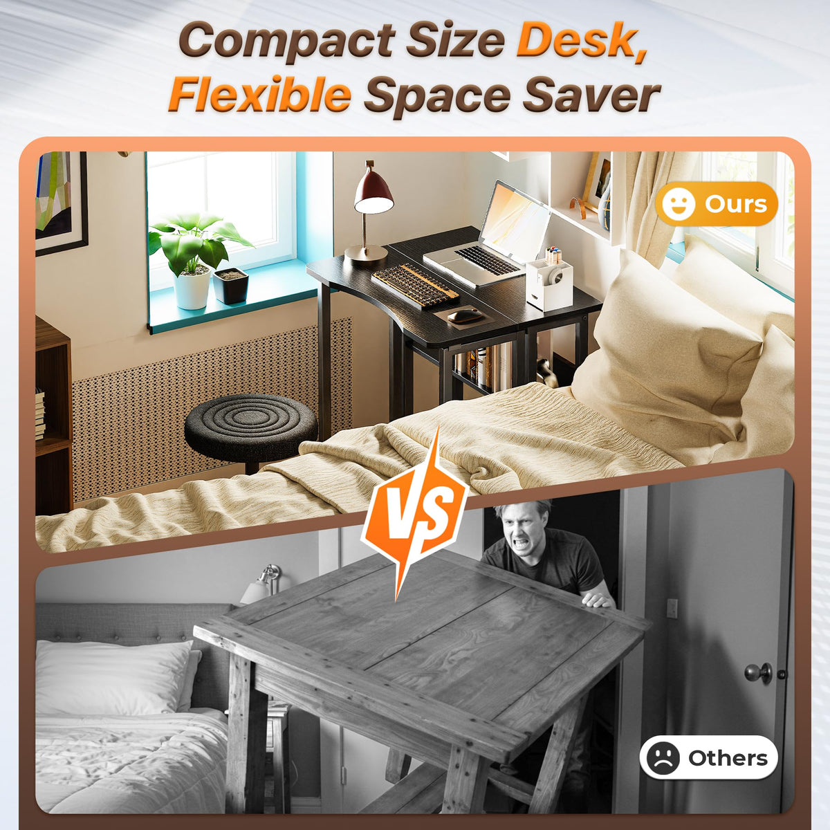 Folding Desk with Storage Shelf Z4913
