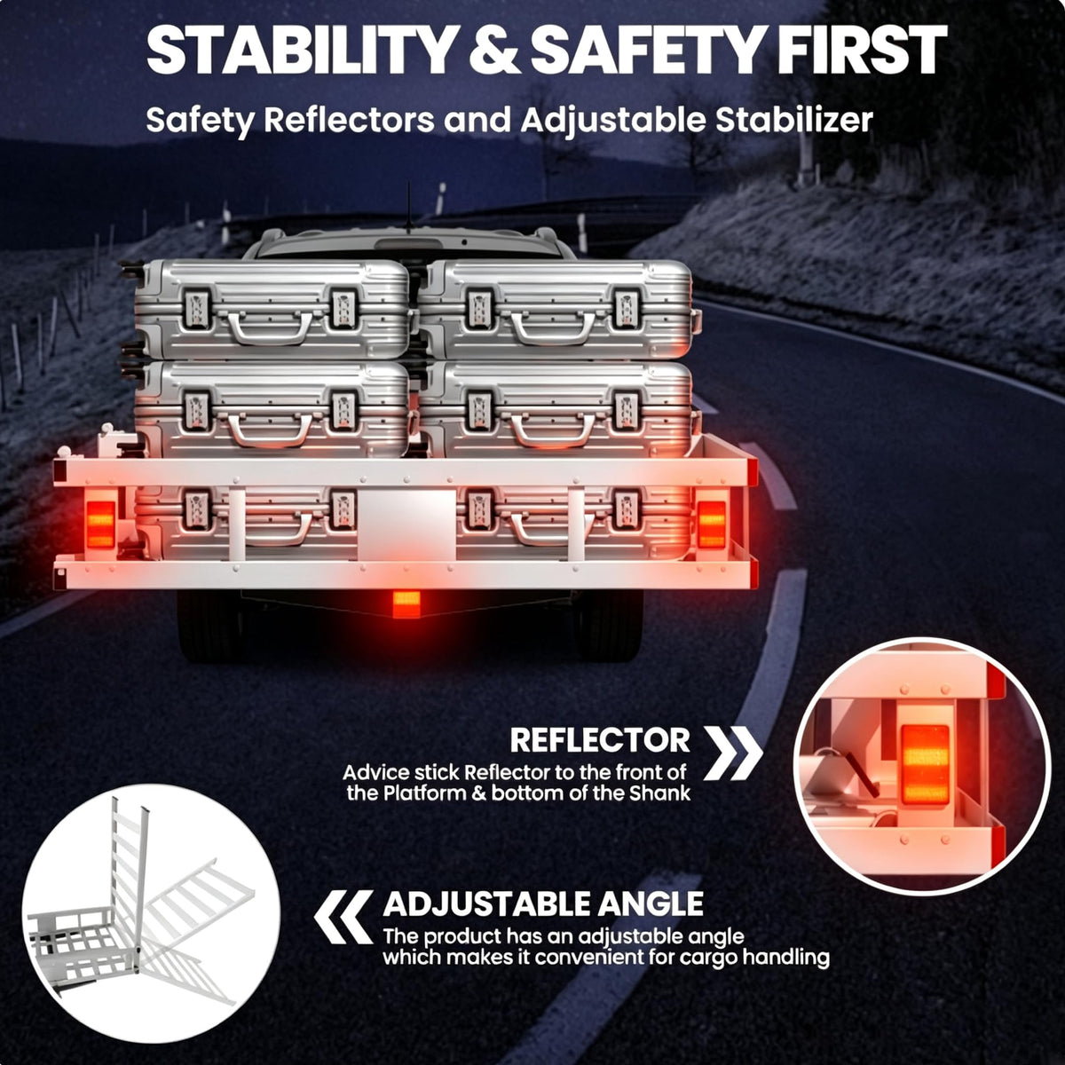 Aluminum Hitch Cargo Carrier with Ramp J59863