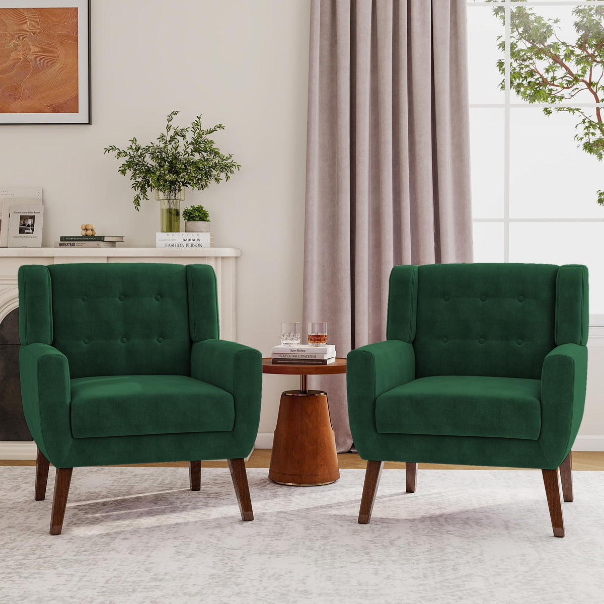 Velvet Accent Chairs Set of 2 E40897