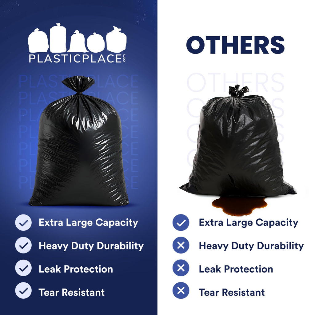 95-96 Gallon Heavy Duty 1.5 Mil Black Trash Bags 25 Count Z546