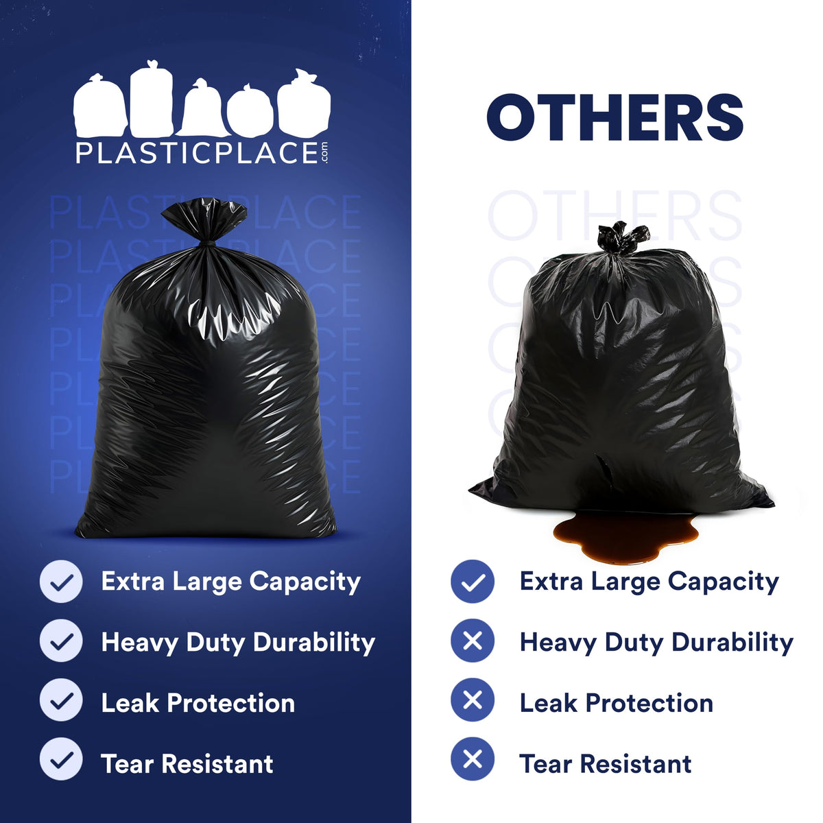 95-96 Gallon Heavy Duty 1.5 Mil Black Trash Bags 25 Count Z546