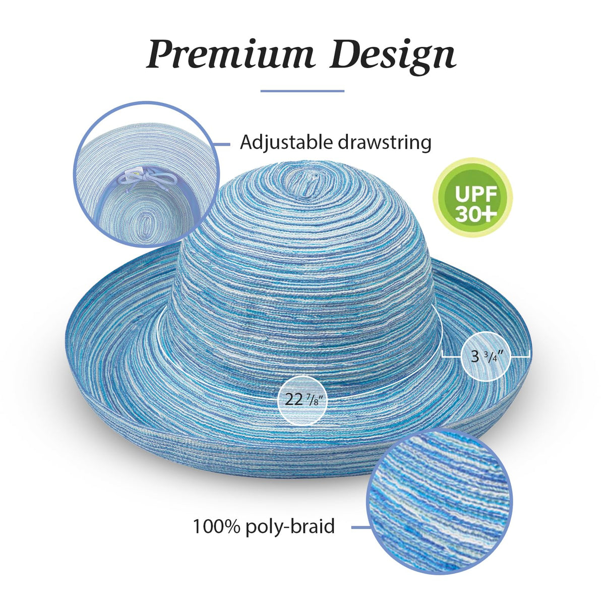 Women's Packable Adjustable Wide Brim Sun Hat L68191