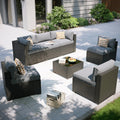 7 Piece Wicker Rattan Outdoor Sectional Sofa Set J11952