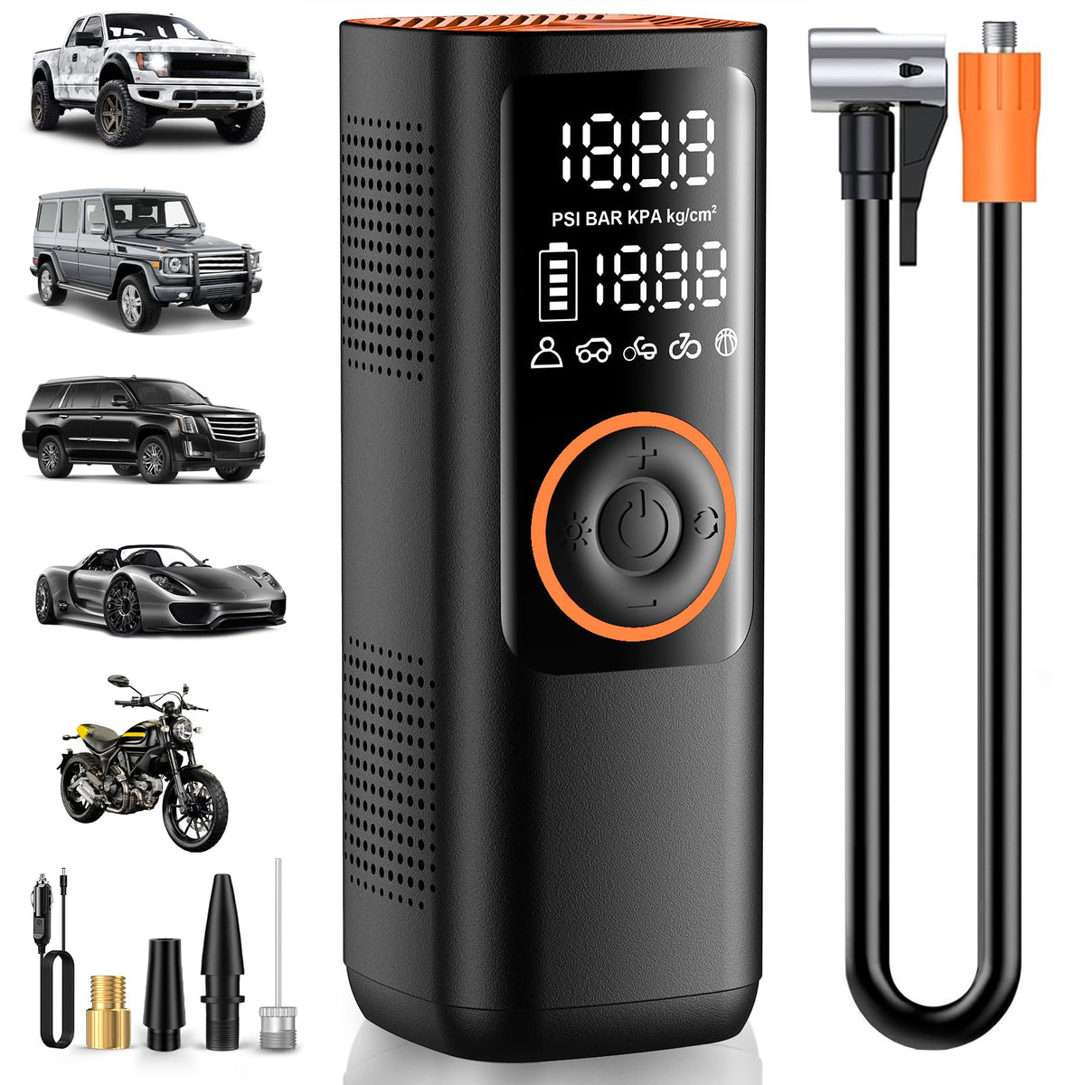 Portable Air Compressor 7800mAh 150PSI Cordless Tire Pump with Pressure Gauge I831