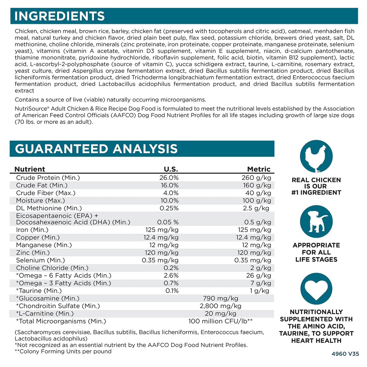 Chicken & Rice Dog Food 26lb Z324373