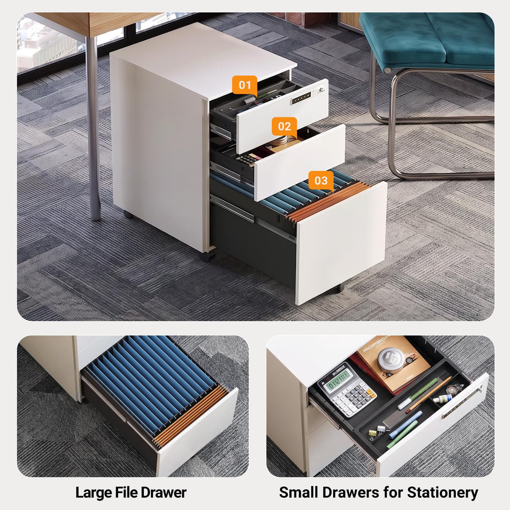 3 Drawer File Cabinet with Combination Lock M669572