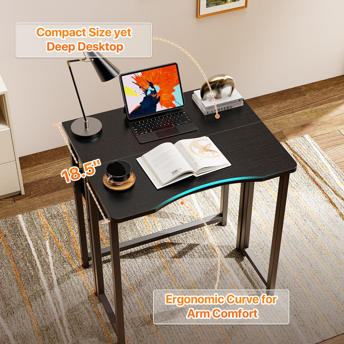 Folding Desk with Storage Shelf Z4913