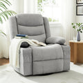 Grey Chenille Swivel Rocker Recliner Chair O199