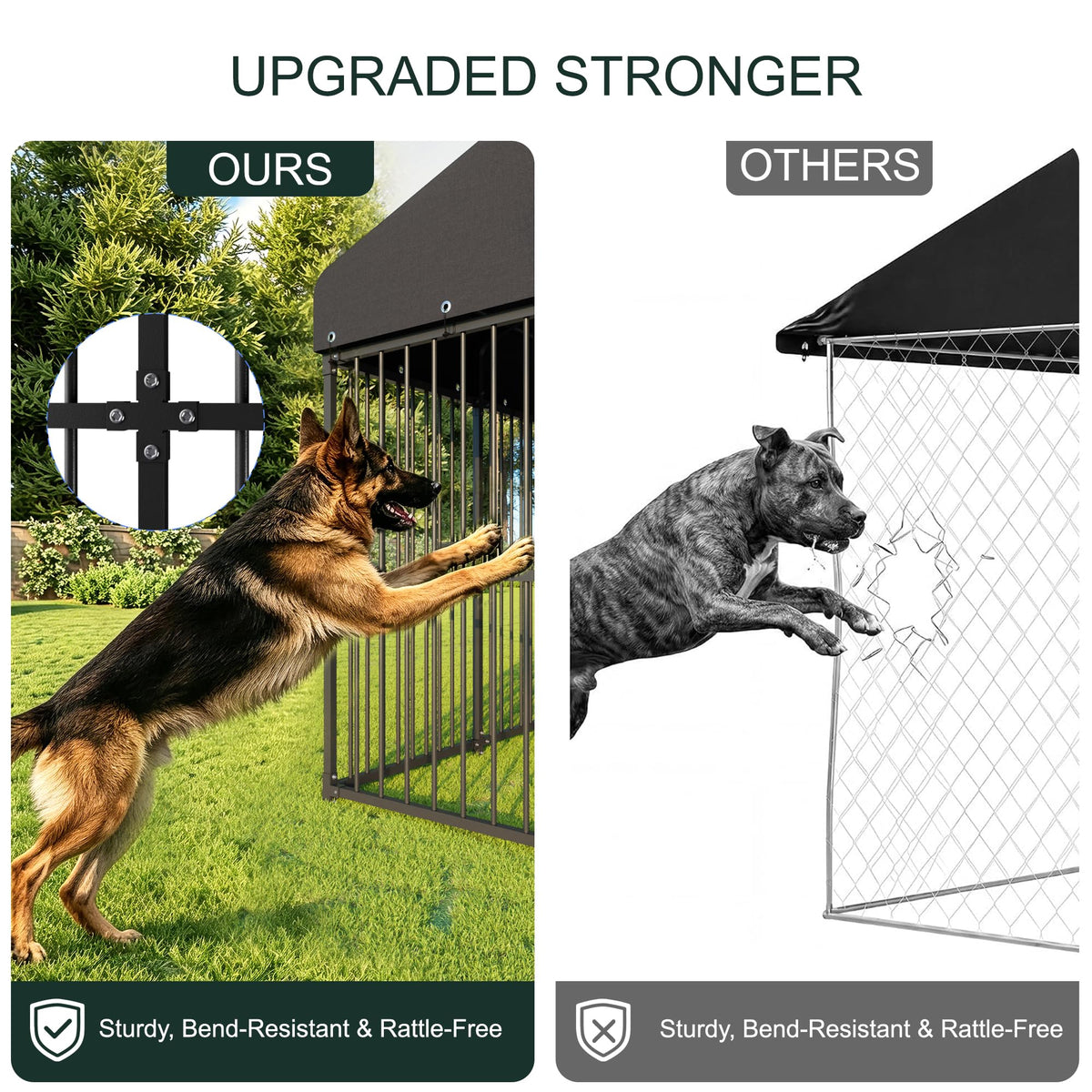 20x10 FT Heavy Duty Outdoor Dog Kennel with Cover T24310