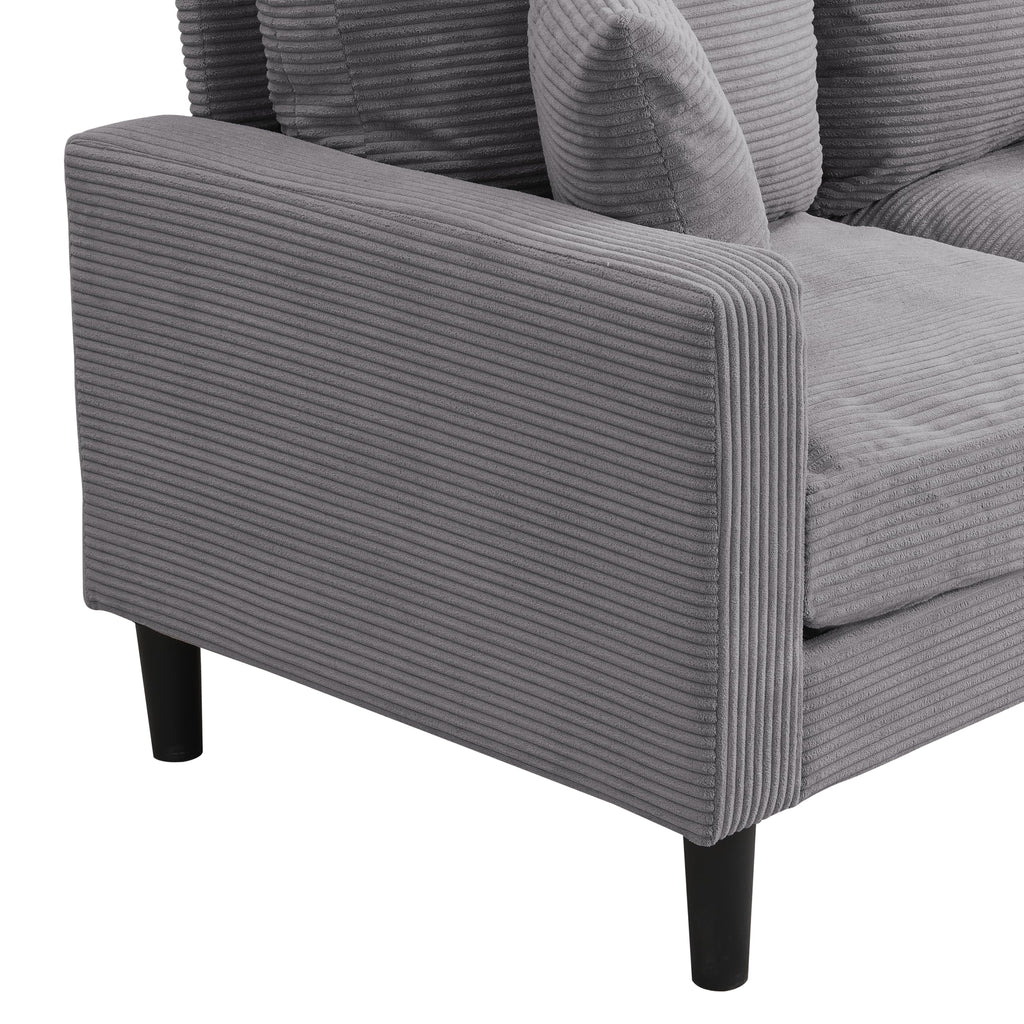 Light Gray 2-Seater Upholstered Loveseat Sofa P5061