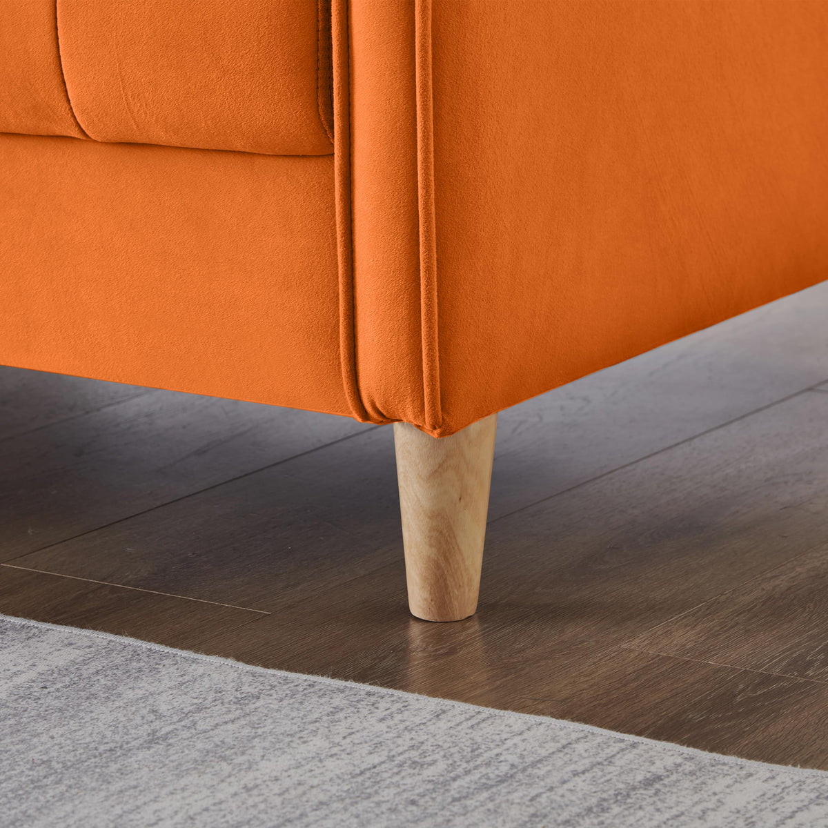 Orange Velvet Tufted Loveseat Sofa W33045