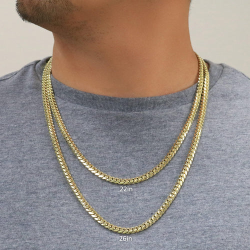 10k Yellow Gold Cuban Link Chain Necklace T883617