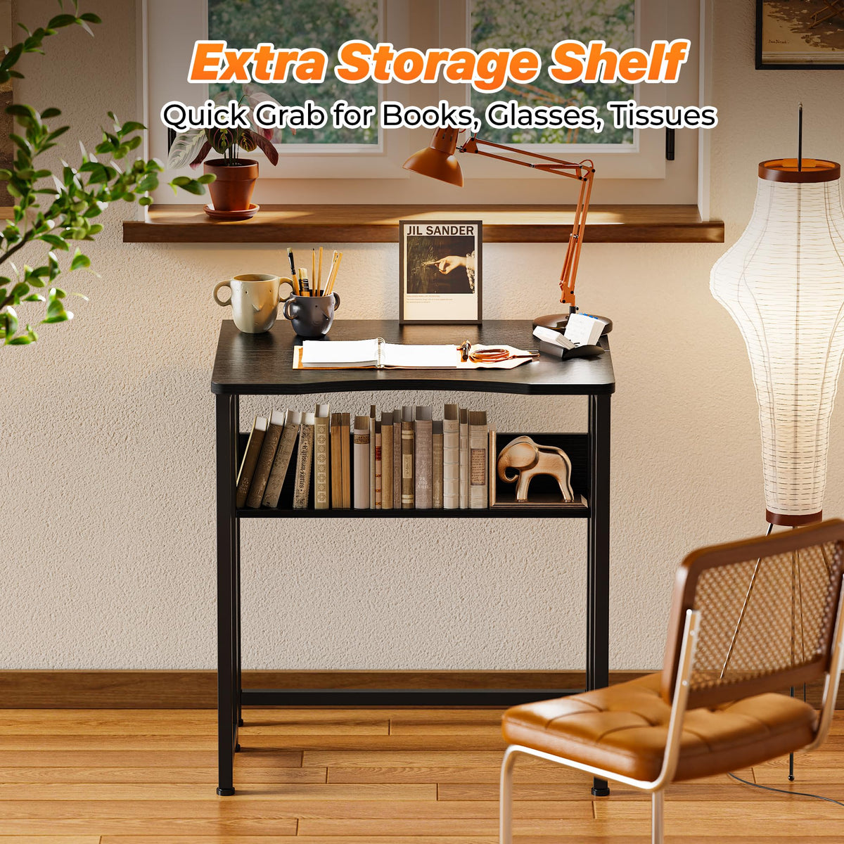 Folding Desk with Storage Shelf Z4913
