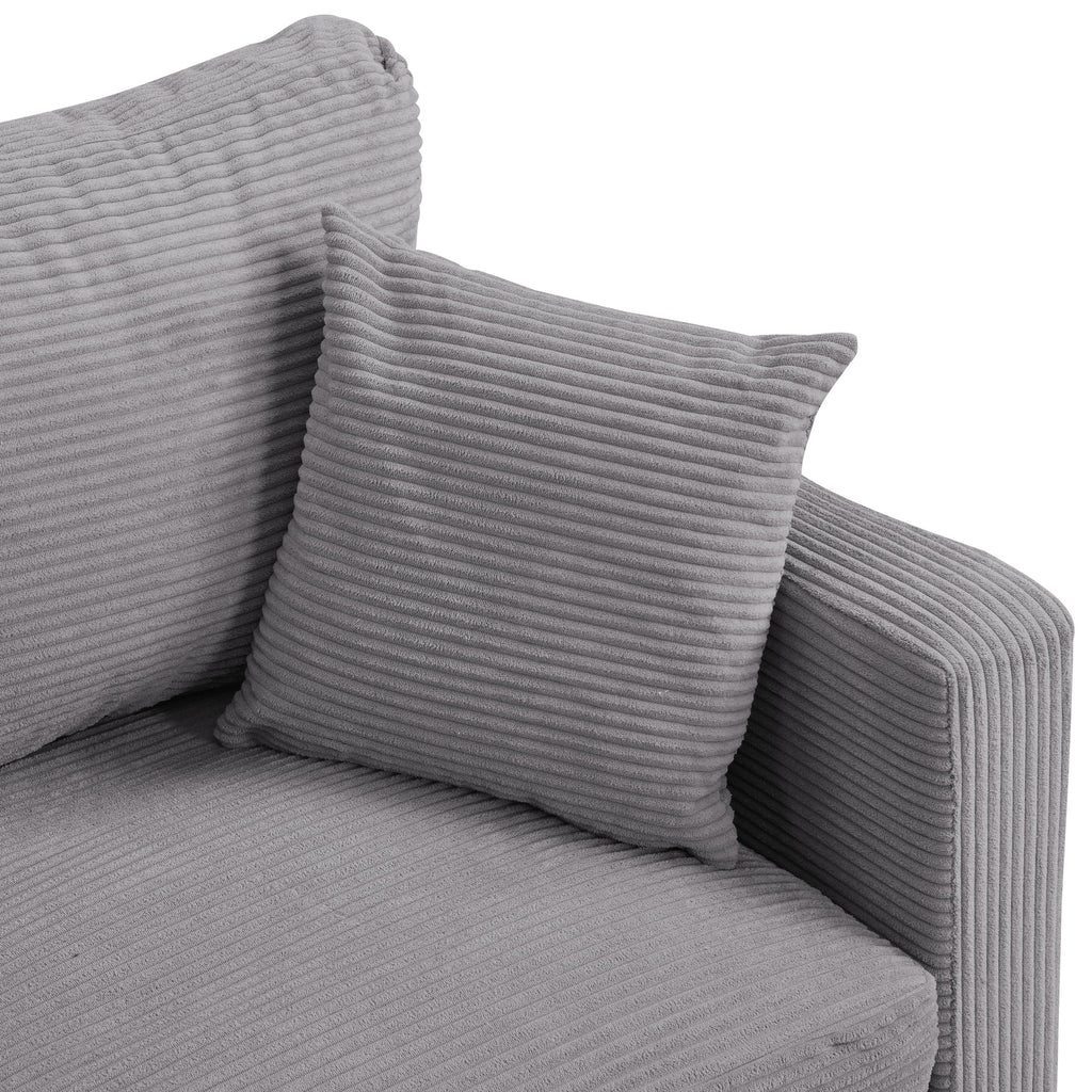 Light Gray 2-Seater Upholstered Loveseat Sofa P5061